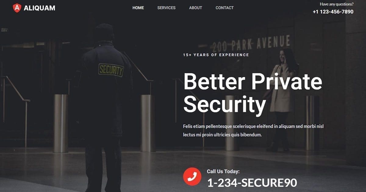Discover Top Security Services WordPress Free Templates Security Services