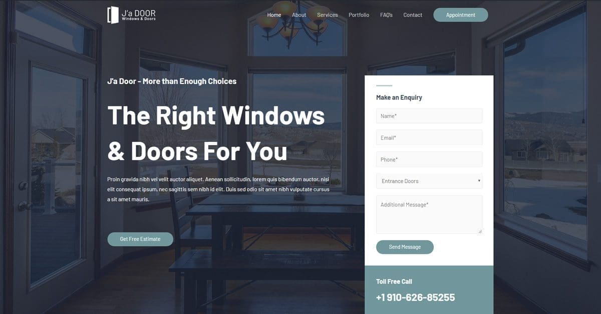 Elevate Your Site With Free Windows Doors WordPress Templates