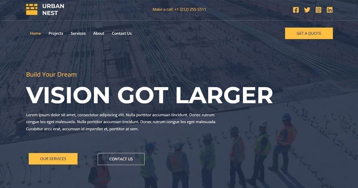 Unlock The Best Construction Company WordPress Free Template Construction Company
