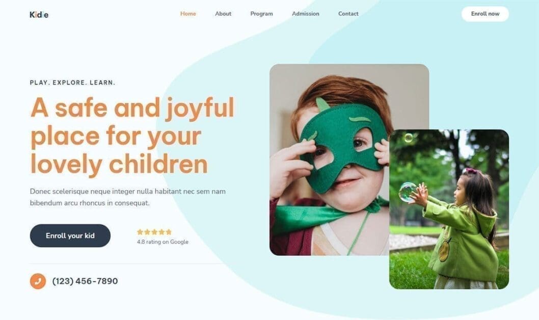 Unlock The Best Daycare WordPress Free Template Today! Daycare