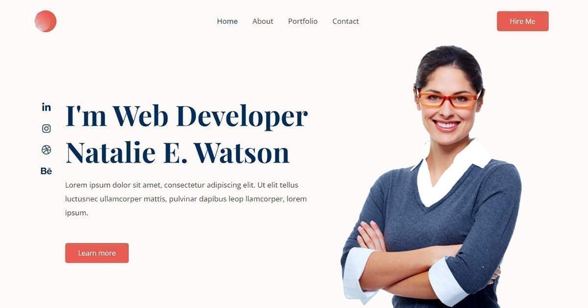 Personal Portfolio - WordPress Free Template Personal Portfolio 3