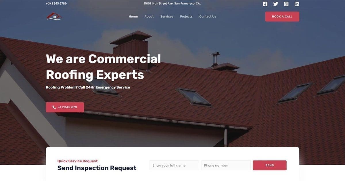 Create Stunning Websites With Free Roofing Agency WordPress Templates Roofing Agency 3