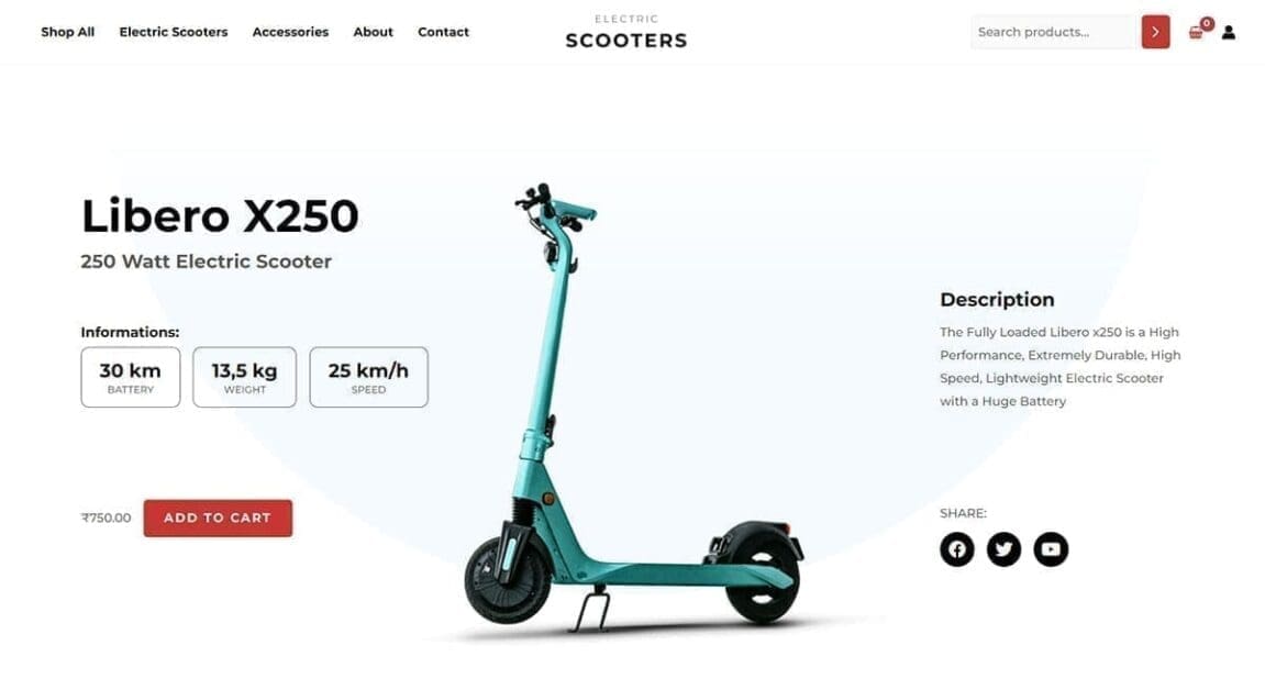 Discover The Best Electric Scooter WordPress Template Electric Scooter